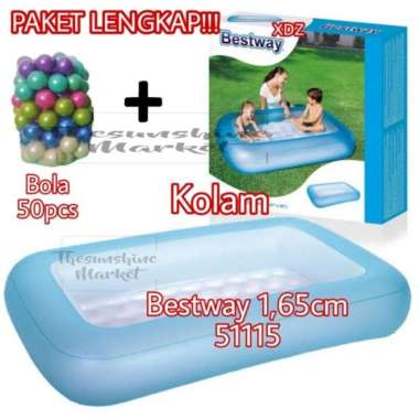 KOLAM RENANG BESTWAY 51115/KOLAM ANAK BESTWAY KECIL/KOLAM BESTWAY 165 kolam+bola