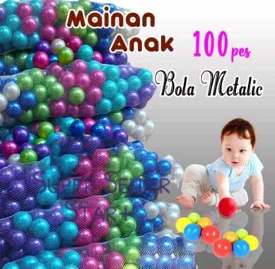 MANDI BOLA WARNA METALIK/BOLA MANDI ANAK/BOLA METALIC/BOLA METAL 100pcs