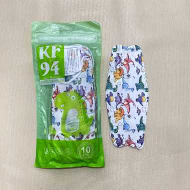 Masker Anak Motif KF94 isi 10pcs dino putih