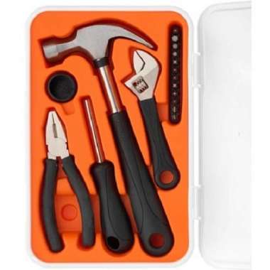 Set Perkakas Rumah With Box Isi 17Pcs (Palu,Obeng,Tang Dll,)