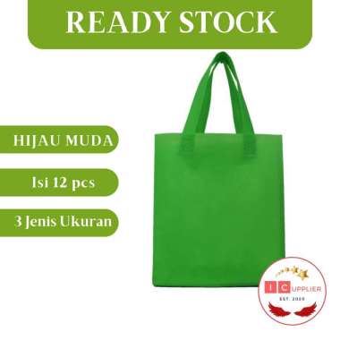 [COD] TAS SPUNBOND HIJAU MUDA TAS SPONBOND/ TAS PROMOSI/ TAS TENTENG/ TAS SPUNBOND POLOS/ TAS SABLON 25x35x8