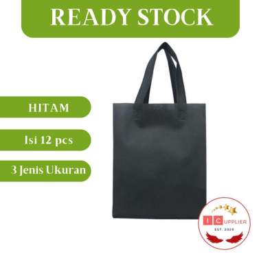 TAS SPUNBOND HITAM TAS SPONBOND/ TAS PROMOSI/ TAS TENTENG/ TAS SPUNBOND POLOS/ TAS SABLON 25x35x8