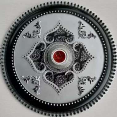 FITTING LAMPU plafon artistik 30cm*30cm/ fitting lampu ornamen/fitting bulat silver
