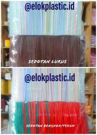 Sedotan plastik KILOAN bengkok/tekuk dan lurus bengkok/tekuk