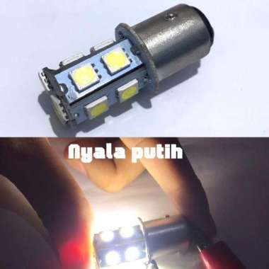 Lampu Rem Strobo Lampu Belakang Motor Mobil Kedip Lampu Strobo 12 Volt Kedip 2 Kaki 18 Led Putih