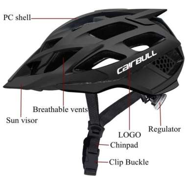 Helm Sepeda CAIRBULL AllRide MTB RoadCross Road CB12 - Hitam 100 % ORIGINAL Semua Ukuran Multicolor