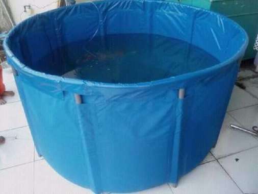 Kolam Terpal Diameter 2m Rangka PVC/Terpal Bulat Murah/Kolam Terpal