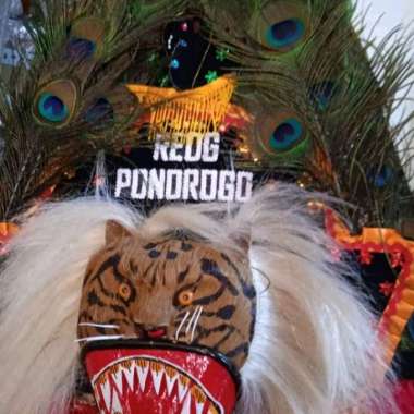 MAINAN ANAK TOPENG REOG PONOROGO DADAK MERAK ASLI UKURAN 40 CM TOPENG REOG HIASAN DINDING MAINAN ANA