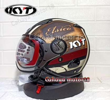 HELM KYT ELSICO #4 BLACK BROWN DOP | HALF FACE M