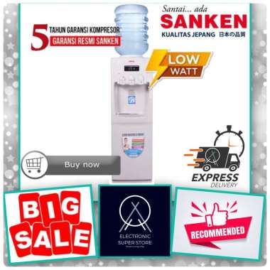 SANKEN DISPENSER GALON ATAS HWD-760 HWD760 SMART KOMPRESOR STAINLESS STEEL TOP LOADING DISPENSER