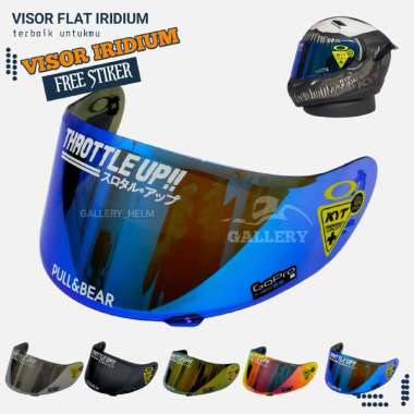 Visor Flat free stiker Kyt R10 K2rider Rc7 V2r | Kaca Helm Iridium Kyt R10 visor blue