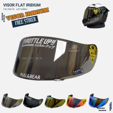 Visor Flat free stiker Kyt R10 K2rider Rc7 V2r | Kaca Helm Iridium Kyt R10 visor silver