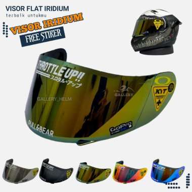 Visor Flat free stiker Kyt R10 K2rider Rc7 V2r | Kaca Helm Iridium Kyt R10 visor gold
