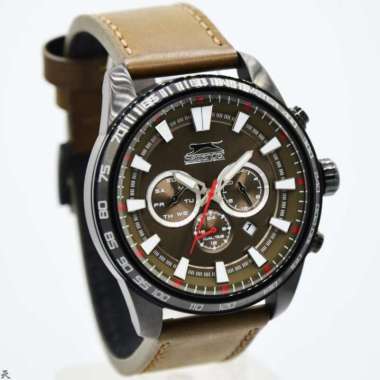 SLAZENGER SL.01.1330.2.05 - Jam Tangan Pria Kulit Original - Black