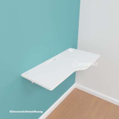 MEJA LIPAT DINDING MEJA AMBALAN 60X40 CM M6040 - Putih Putih