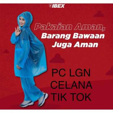 Jas Hujan Ponco Celana Tik Tok Ibex transparan