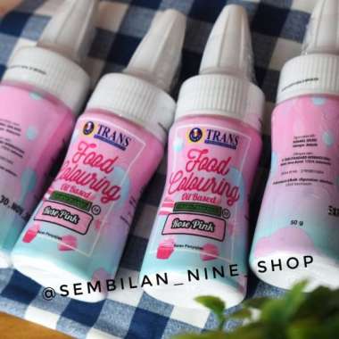 TRANS FOOD COLOURING OIL BASED 50 Gram Pewarna Makanan Food Grade Merah Muda