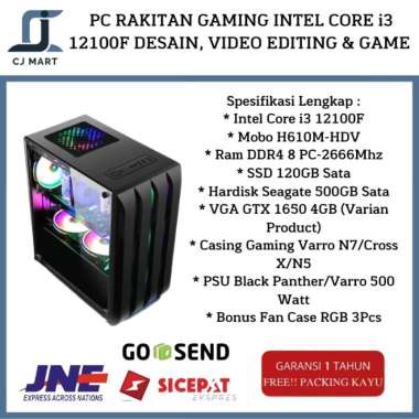 PC RAKITAN GAMING INTEL CORE i3 12100F DESAIN, VIDEO EDITING & GAME - GT 1030 GT 1030
