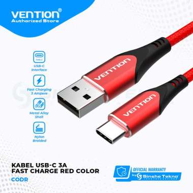 Vention Kabel Data Type C Quick Charge Fast Charging Samsung Xiaomi 2 Meter COD Red
