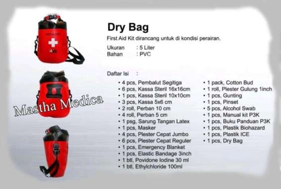Tas P3k Dry Bag Kit Isi / First Aid Kit 4Life 5 liter