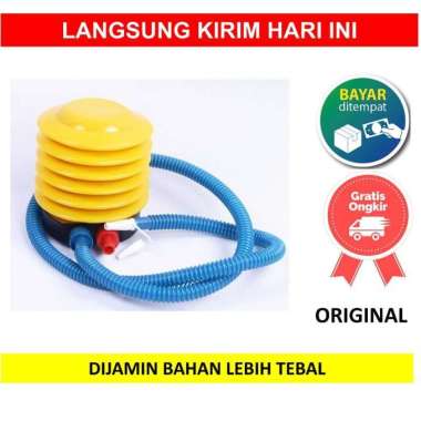 POMPA ANGIN KUNING BIRU INJAK MANUAL BULAT BALON UDARA FOIL BAN KARET RENANG KASUR AIR BED SEPEDA