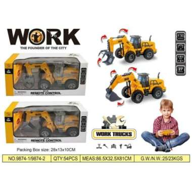 Mainan Truck Truk Excavator Remote Control Multicolor