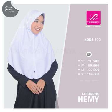 Kerudung Rabbani asli. Hijab instan HEMY. Jilbab basic. Rabani original. S Putih
