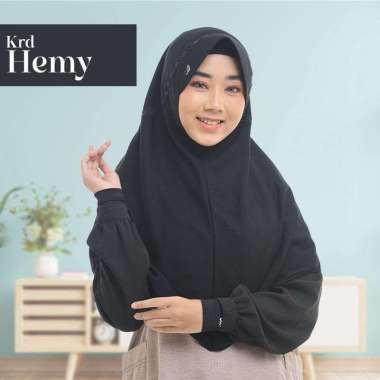 Kerudung Rabbani asli. Hijab instan HEMY. Jilbab basic. Rabani original. LL Hitam
