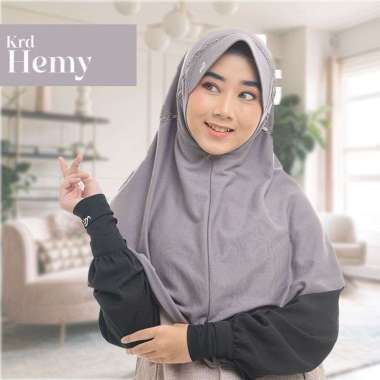 Kerudung Rabbani asli. Hijab instan HEMY. Jilbab basic. Rabani original. S Abu abu