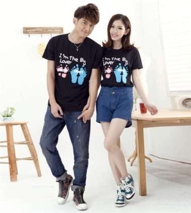 Kaos Couple Lengan Pendek Kapelan Pacar Jejak 9519
