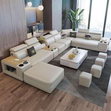 Sofa Ruang Tamu / Sofa Kulit Jumbo Letter U