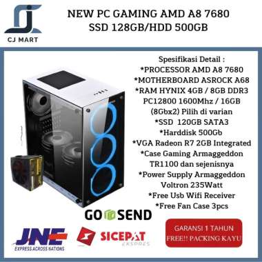NEW PC GAMING AMD A8 7680 SSD 128GB/HDD 500GB - 16GB 4GB