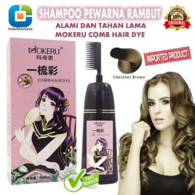 MOKERU SISIR SHAMPOO SEMIR PEWARNA RAMBUT HERBAL MAGIC SHAMPOO UBAN