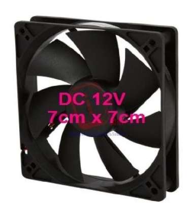 Fan Casing Brushless Hitam Kipas 7 cm DC 12V