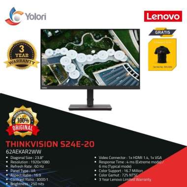 Lenovo ThinkVision S24e-20 23.8-Inch