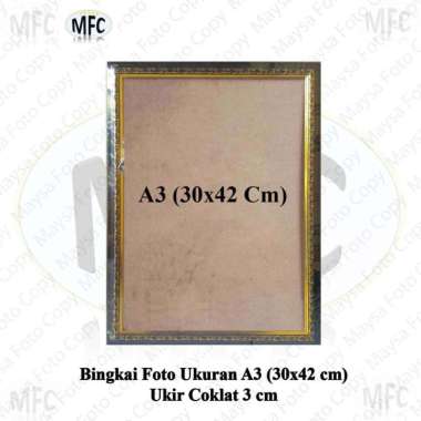Bingkai Foto A3 30x42 Cm full Ukir Emas Silver Coklat Putih Emas Coklat Ukir