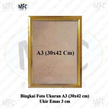 Bingkai Foto A3 30x42 Cm full Ukir Emas Silver Coklat Putih Emas Emas