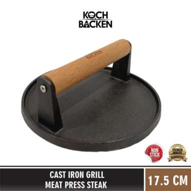 KOCH&BACKEN Cast Iron Meat Press Grill 18cm-Alat Press Daging Steak