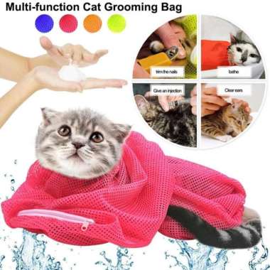 Cat Grooming Bag Tas Kucing Alat Grooming Kucing Tas Mandi Kucing Orange