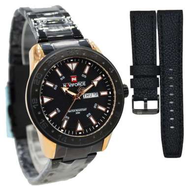 JAM TANGAN NAVIFORCE 9109 M2 JAM NAVIFORCE ORIGINAL 9109 LA - STAINLESS STEEL HITAM JAM TANGAN NAVYF