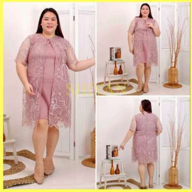 Shiyan Baju Dress Yessy Dres Pesta Mutiara Gaun Bridesmaid Longdress Jumbo Mewah JUMBO LD 110-120cm