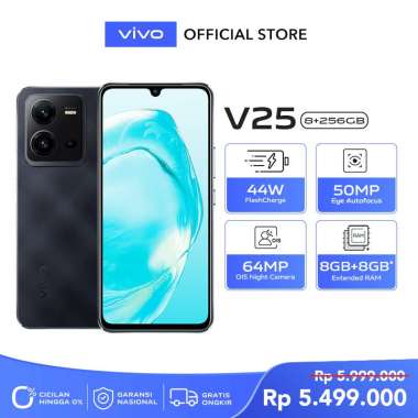 vivo V25 (8/256) - [64MP OIS Night Camera | 50MP Eye Autofocus | 8GB+8GB Extended RAM] Aquamarine Blue