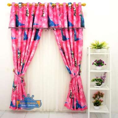 Gorden Jendela, Gorden Pintu, Gorden Anak Minimalis Motif Frozen