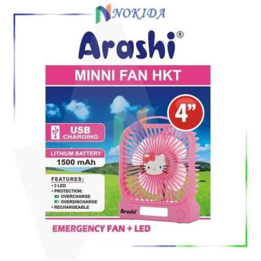 Nokida Kipas Angin Arashi Mini / Cas Tahan Lama Portable Meja Kecil / Kipas Angin Lampu Emergency Pi