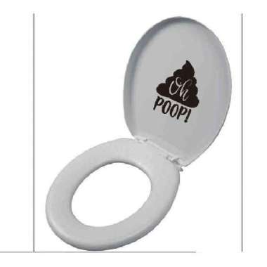 Cutting Stiker Quotes Oh Poop Lucu Wallstiker Hiasan Dinding Toilet WC