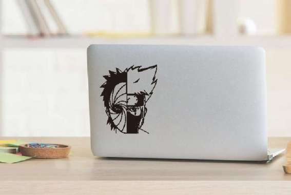 Stiker Kakashi Obito Naruto Laptop Helm HP Motor Mobil Cutting Skin Putih