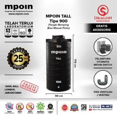 TOREN / TANDON / TANGKI AIR MPOIN TALL WAVE 900 HITAM