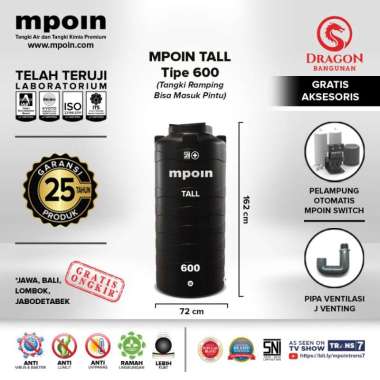 TOREN / TANDON / TANGKI AIR MPOIN TALL WAVE 600 HITAM
