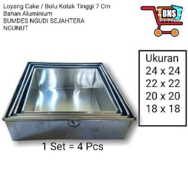 LOYANG BOLU KOTAK TINGGI 7 CM Ukuran 20 x 20