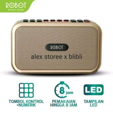 Robot RB200 Speaker Bluetooth Al-Quran Alquran FM Radio Micro SD Flashdisk USB